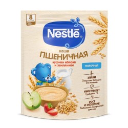 Каша молочная Nestle пшеничная с яблоком и земляникой 200 г