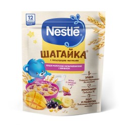 Каша молочная Nestle Шагайка мультизлаковая банан манго черная смородина с воздушными фигурками с 12 мес 190 г