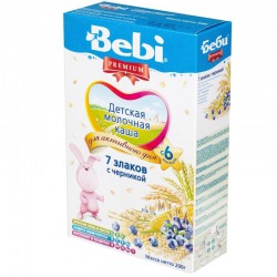 Каша молочная Bebi Премиум 7 злаков с черникой с 6 мес 200 г